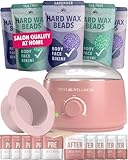 Tress Wellness Waxing Kit for Sensitive Skin – Safe for Face & Skin, Prep & Aftercare Wipes, Easy to Use – At-Home Kit for Face, Bikini, Brazilian & Full Body - Pink, No Display