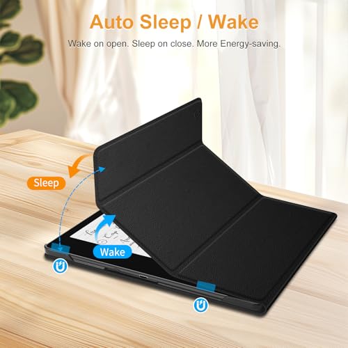 Miniatura 3 de Fintie Stand Funda Para Kindle Scribe 10,2 Pulgadas Modelo 2024 2022 Con Portalápices - Delgada Ligera Funda Protectora Case Con Auto Despertador Sueño Para Kindle Scribe 2024, Negro
