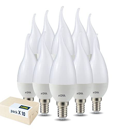 DYA - SET DI 10 LAMPADINE LED E14 COLPO DI VENTO - E14-6W EQUIVALENTI A 50W DELLA LAMPADINA TRADIZIONALE - LUCE NATURALE 4000K - 500 LUMEN