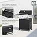 Tarrington House BBQ Gas-Grill PAXTON, 4-Brenner-Gasgrill mit Seitenbrenner, schwarz, Warmhaltegitter, 11kg Gasflasche für Outdoor, Balkon, Camping