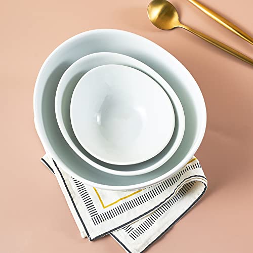Lyeoboh 3 Tier Serving Bowls Set Tiered Serving Stand, Porcelain Oval Bowls With Collapsible Metal Stand For Entertaining, Party, Dessert Display, Candy, Chip And Dip (Gold) #TOP5