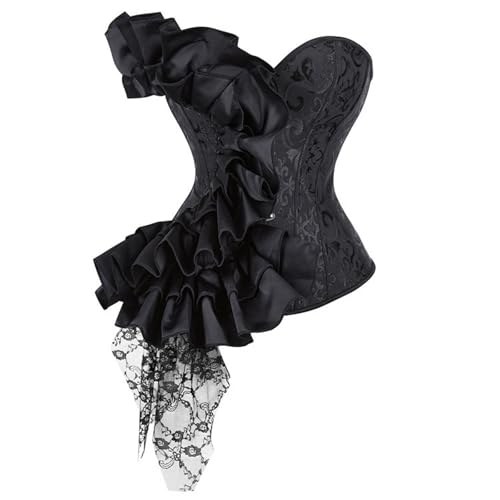 Corset orné de dentelle de soie sur robe de cour cintrée longue