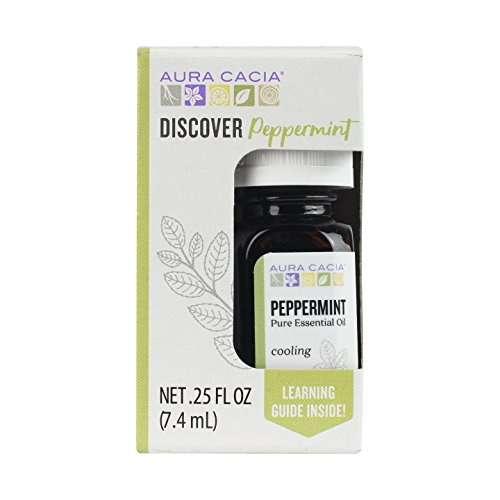 Aura Cacia Discover Essential Oil- Peppermint | Cooling Benefit with Minty, Fresh Aroma | 0.25 fl oz.
