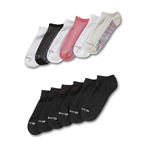 No Nonsense womens Green Threads No Show Liner Sock, 12 Pair Pack Casual Socks, Assorted 1: Black/White/Pink/Tan, One Size US