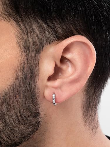 Image of ORIONZ Hoop Earrings for Men & Boys (1 Piece) - 925 Sterling Silver - Gift for Birthday Anniversary - 18k Gold Plated Jewellery - Men Fashion