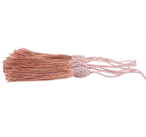 Makhry 20Pcs 15.5Cm/6 Inch Silky Floss Bookmark Tassels With 2-Inch Cord Loop And Small Chinese Knot For Jewelry Making, Souvenir, Bookmarks, Diy Craft Accessory (Peach Pink) #TOP2