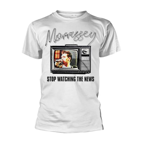 T-shirt Morrissey Stop Watching The News en coton bio pour adulte et look vintage