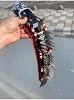 Collar para perro Kangal con 4 cascabeles, cuero genuino, serie Gladiador, negro - Negro 2