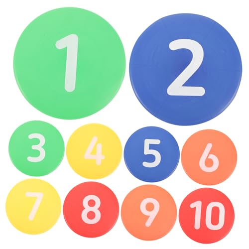 Abaodam 10Pcs Football Training Sign Discs Bright Color Exercising Markers for Soccer Basketball and Agility Drills Durable TPR Material for Long Term Use Random Color