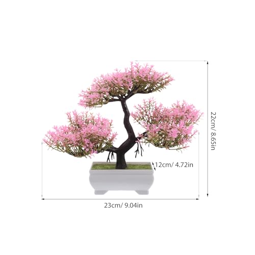 NUOBESTY 人工盆栽 鉢植えの模造松の木 フェイク桜の造花 小型室内装飾 リビング 書斎用テーブルデコレーション [2]
