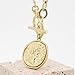 KKOXZ Chunky Gold Coin Pendant Necklace Trendy Layered Statement Chain for Women, Antique Toggle Design with Thick Link, Fashionable Necklaces for Women (Worn Gold)