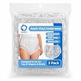 Vakly Adult Vinyl Waterproof Pull-On Diaper Cover Incontinence Pants – Oversized Underwear Protection with Added Leak Resistance, Worn Over Diapers or Briefs