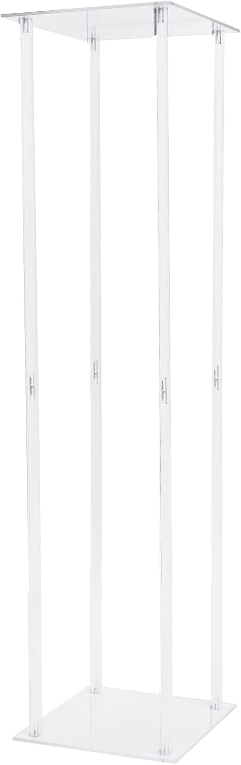 1Pcs Acrylic Wedding Flower Stand Acrylic, Clear Rack Vase Column Stand Geometric Vases Decoration, for livingroom, hotel, 20*11*2.75in
