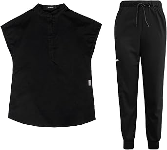 Niaahinn Scrub Set for Women - Top & Jogger Pant With Multiple Pockets - Medium Uniform Suit