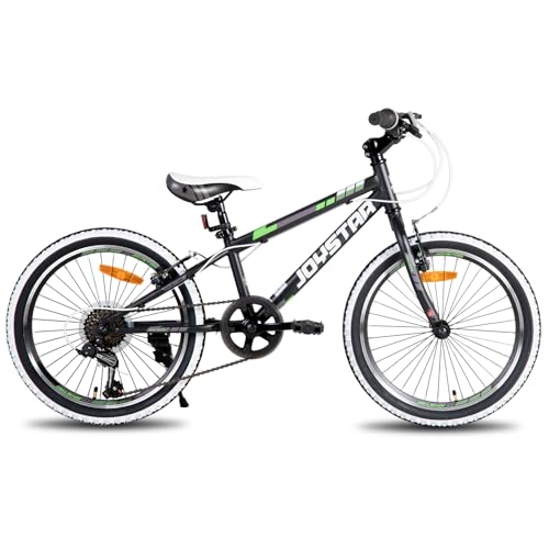 Miniatura 3 de Joystar Lubbock 20 Pulgadas Bicicleta Infantil Para Niños Y Niñas De 7-11 Años Bicicleta De Montaña Rígida Para Niños Con 7 Velocidades, Negro