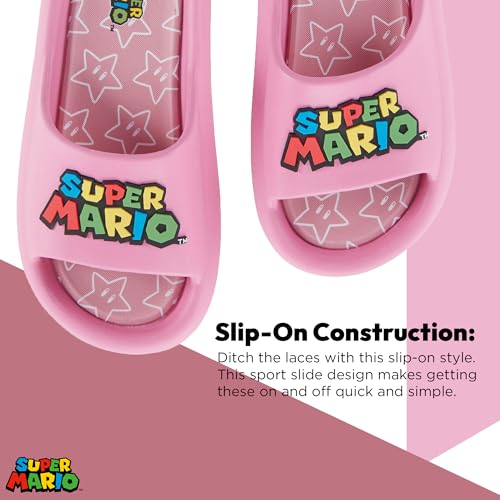 Nintendo Ladies Mario Peach Slide - Super Mario Shoes - Mario, Luigi, Kirby and Donkey Kong Comfort Slide Sandals4