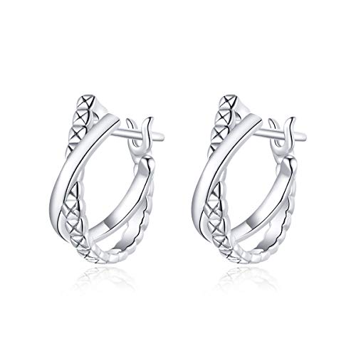 Boucles d'oreilles argent 925 pierre CZ texture cuir anti-allergie