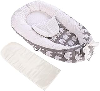 Detachable Baby Nest with Mattresses, Portable Newborn Lounger for Baby 0-24 Months, Soft