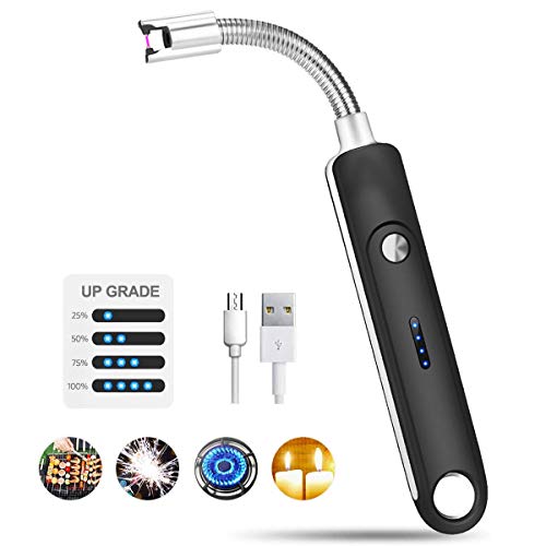 SHUNING Encendedor de Velas, USB a Prueba de Viento Recargable Encendedor de Barbacoa sin Llama, Cocina Camping Plasma Beam ARC Encendedor (B1)