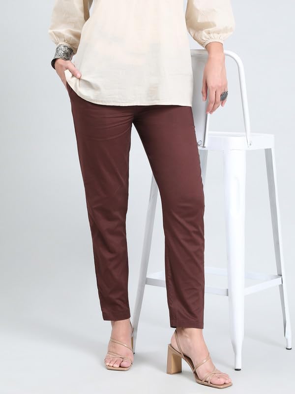 Image of GO COLORS Soft Cotton Pant Full Length for Women| Breathable, Mid Rise