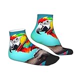Yyoretp Calcetines de tobillo con estampado de loros en árbol, calcetines de corte bajo con mujer y hombre para atletismo, deporte, uso diario, 1 negro., Altoa única