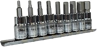 AF Imperial SAE Allen Allan Hex Key Bit Sockets 3/8 Drive 1/8" - 1/2" 9pc Set