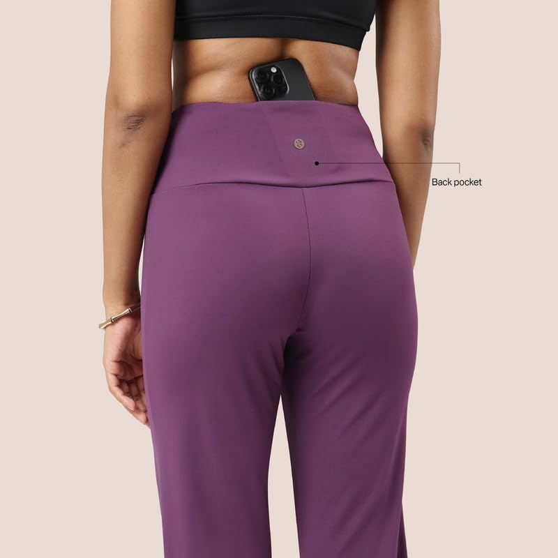 Image of BlissClub Women's Ultimate Straight Pants - Lite, High Waist Formal Trousers with Wide Waistband, Tall (for Women Above 5'5 ft)