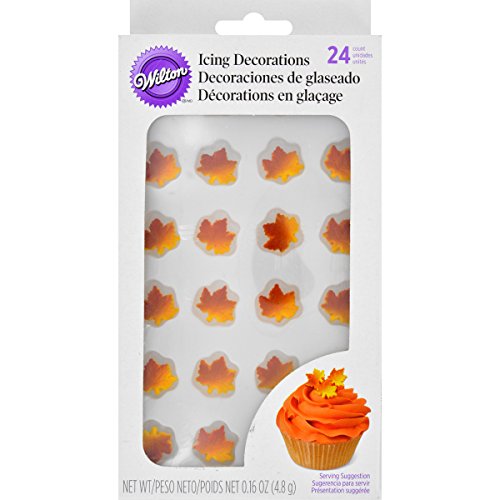 Wilton Maple Leaf Icing Decorations, 24-count