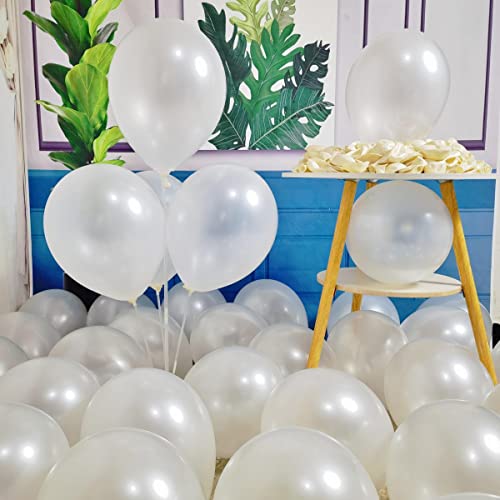 Image of 300 Pack White Pearl Balloons 12 inch Pearl White Latex Party Balloon Bulk for Various Party Events Decorations