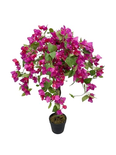 Image of Fox & Fern Artificial Bougainvillea Plant (90CM) with Pot | Real Touch Elegant Flowering Tree for Indoor Home, Office,Party (GAJW3650Pink)