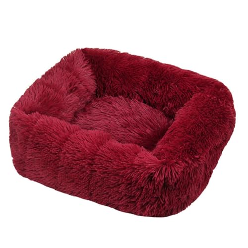 Hixingo Cuccia Cane Interno Taglia Grande Media Piccola, Cuccia Gatto Interno di Peluche Cuscino Cane Sfoderabile e Lavabile Morbido Peluche Cuscino per Cani (FX24 Bordeaux,M)