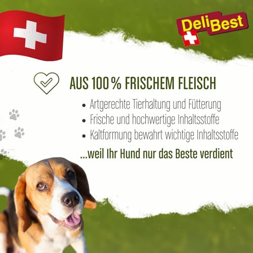 DeliBest DentaBone Strauss I Kauknochen Hund leicht verträglich ohne Gluten I Kaustange Hund für die Zahnreinigung I Hundesnacks für groß und klein I Hundekauknochen 2 x 60 g
