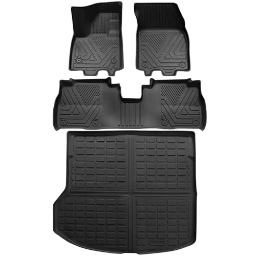 Floor Mats & Cargo Liner Set Custom Fit for 2024 2025 Chevy Equinox EV (Non Fuel) All Weather Protection for Car Mats Anti-Slip TPE Odorless Floor Liners Chevrolet Equinox EV Accessories