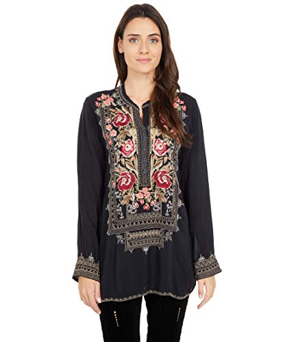 Johnny Was Meadow Tunic Sanded Black