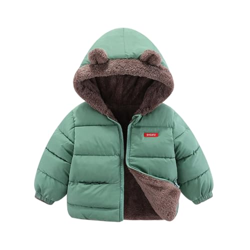 Winter Hooded Puffer Jacket for Boys Girls Fleece Lined Bear Ears Padded Windproof Warm Down Coat Kids 2025 Outerwear