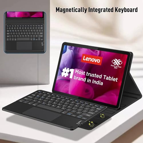 Image of HOM Tri Fold Detachable Wireless Bluetooth Keyboard with Trackpad /Touchpad Tablet Cover Case for Lenovo Tab M11 Tablet 11-inch