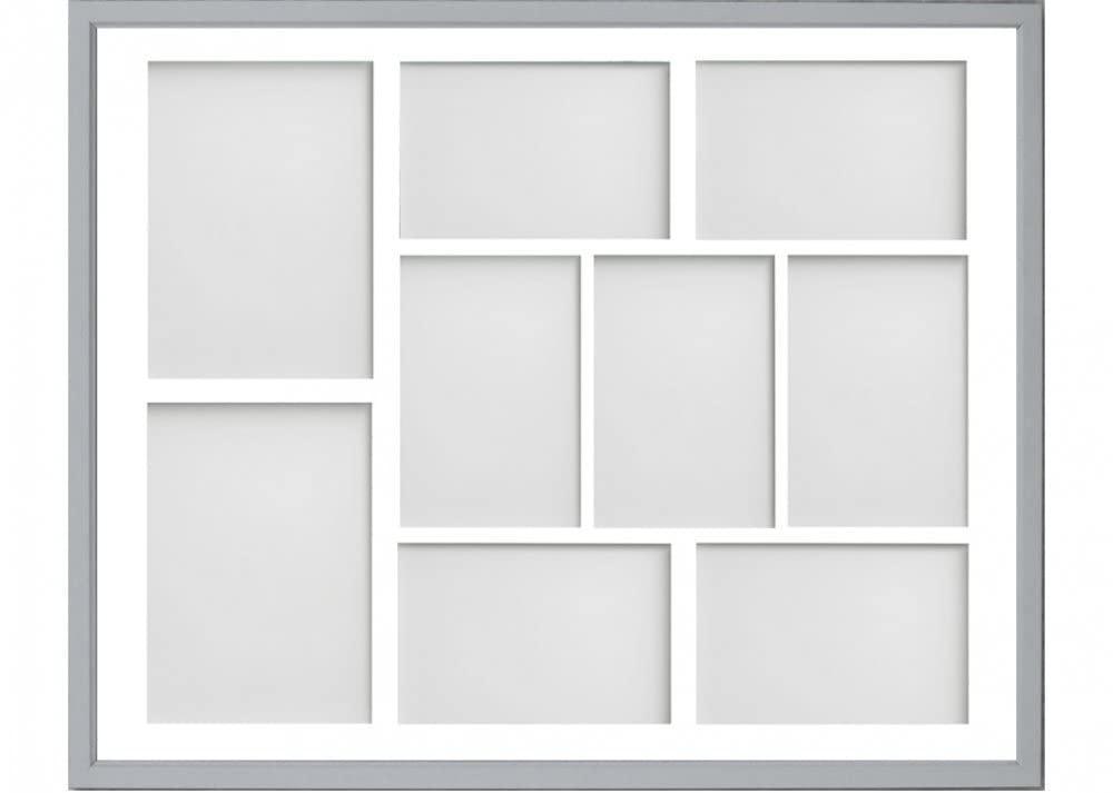Frame Company Drayton Multi Aperture Photo Frame, Grey, 20x16 for 6x4 inch (x7) 7x5 inch (x2)