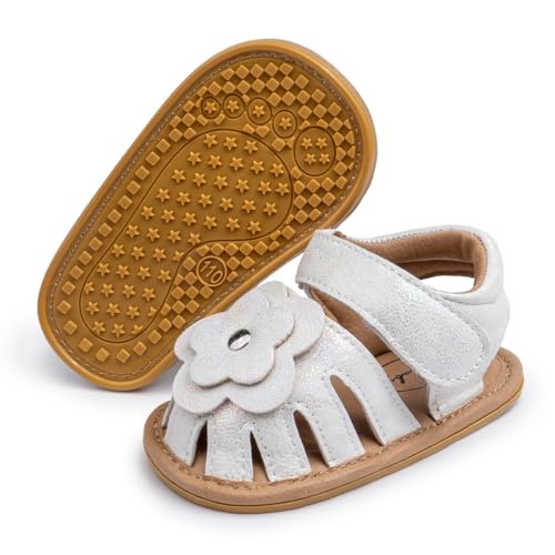 Image of Babelvit Infant Baby Girl Boy Sandals Comfort Premium Summer Outdoor Casual Beach Shoes with Flower Bowknot Anti Slip Rubber Sole Newborn Toddler Prewalker First Walking Shoes