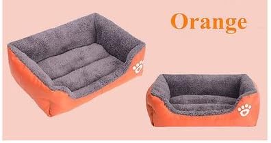 Orange Pet Dog Cat Bed Puppy Cushion House Pet Soft Warm Kennel Dog Mat Blanket - Small