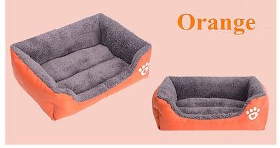 Orange Pet Dog Cat Bed Puppy Cushion House Pet Soft Warm Kennel Dog Mat Blanket - Small