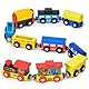 Atoylink 12Pack Holzzug Montessori Magnetzug Set Holzspielzeug Baby Spielzeug Motorikspielzeug Kinderspielzeug Eisenbahn Zug Fahrzeuge Geschenk für Kleinkinder Jungen Mädchen 3 4 5 6 7 8 Jahren