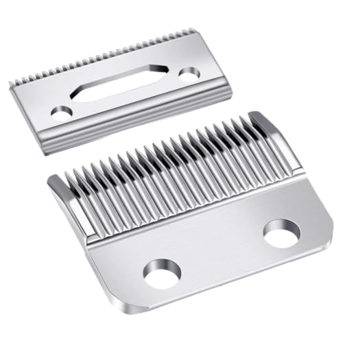 NHQZ 2 Piezas cuchillas de repuesto para cortadora de cabello de acero inoxidable Cuchilla de Repuesto de Recortadora de Cabello de 2 Agujeros para Wahl 808/8148/8504/1919/2241/2240/8591(plata)