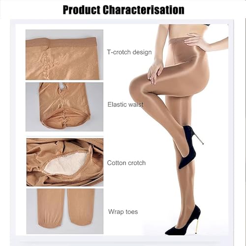 HTRUIYA 70D Women Shiny Tights Oil Shimmer Glossy Control Dance Stocking High Stretch Pantyhose For Shaping3