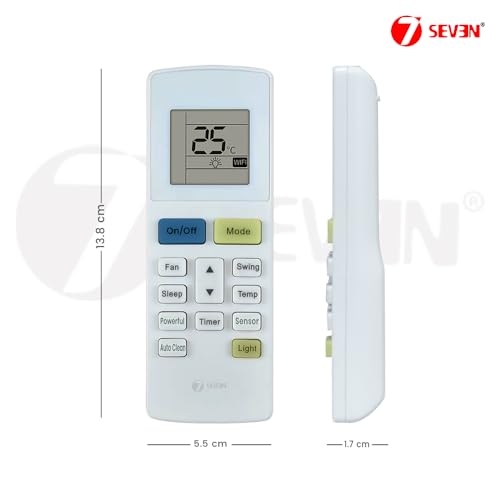 Image of 7SEVEN Compatible O General AC Remote YAW1f12 Model 222 Suitable for ASGA18BMAA-B ASGA12BMWB 1 1.5 2 Ton Spilt and Window Air Conditioner - Match Keys Exactly with Existing AC Remote Controller