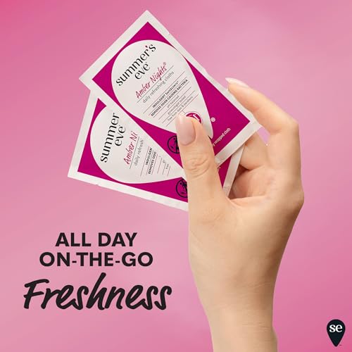 Image of Summer's Eve Amber Nights Feminine Wipes, with Gentle pH-Balanced Formula Designed to Remove Odor, Individually Wrapped Wipes, 12 Count