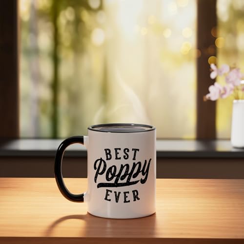 Taza cerámica Poppy Best Poppy Ever 11 oz Negra/Blanca miniatura 3