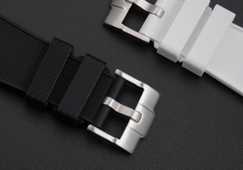 Tissot PRX Powermatic 80 Silicone Rubber Replacement Watch Straps - Compatible Watch Bands for Tissot PRS Automatic, Quartz, Chronograph 40mm - Size 12mm - For Men & Women - Quick-Release (Black, 12mm)