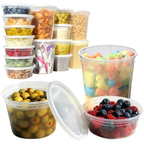 Healthy Packers Food Storage Containers with Airtight Lids - Clear Plastic Food Storage Jars - BPA Free| Leakproof - Microwaveable - Reusable - Dishwasher & Freezer Safe (8oz, 16oz, 32oz) 36 Pack Cover