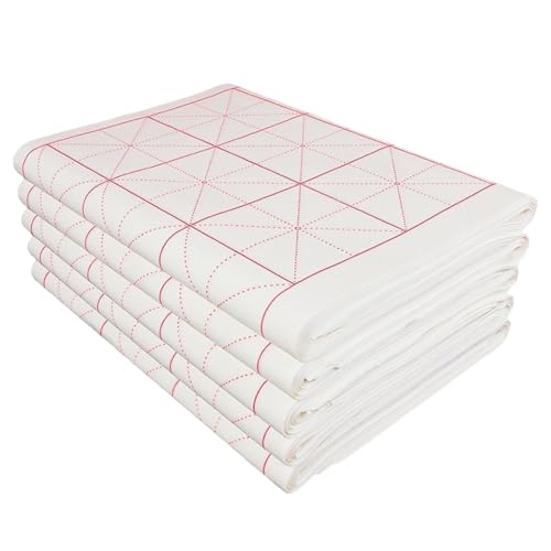 MQODLFP Papel de Caligrafía Chino con Rejilla para la Práctica, Papel de Arroz para Escritura con Pincel 100 Piezas Grille-10 cm