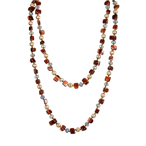 Long collier coloré bohème en perles de coquillage pour femme